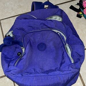 Kipling Backpack Womens Purple Ridge Book Bag Nylon Pockets